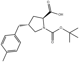 (2S,4R)-1-(叔丁氧基羰基)-4-(4-甲基苄基)吡咯烷-2-甲酸 结构式