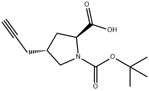BOC-(R)-4-(2-丙炔基)-L-脯氨酸 结构式