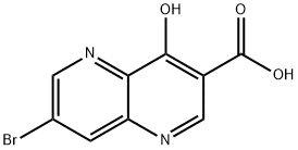 7-溴-4-羟基-6-甲基-1,5-萘啶-3-羧酸 结构式