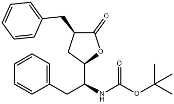 N-[(1S)-2-Phenyl-1-[(2R,4R)-tetrahydro-5-oxo-4-(phenylMethyl)-2-furanyl]ethyl] CarbaMic Acid 1,1-DiMethylethyl Ester 结构式