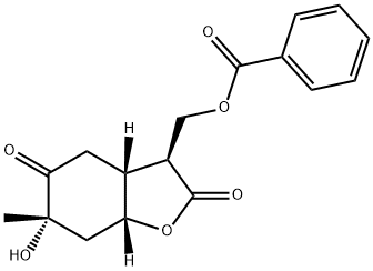 (3S,3AR,6S,7AR)-3-[(苯甲酰基氧基)甲基]四氢-6-羟基-6-甲基-2,5(3H,4H)-苯并呋喃二酮 结构式