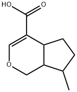 1,4A,5,6,7,7A-六氢-7-甲基环戊二烯并[C]吡喃-4-羧酸 结构式