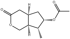 (4AR,6S,7R,7AS)-6-(乙酰氧基)六氢-7-甲基环戊并[C]吡喃-3(1H)-酮 结构式