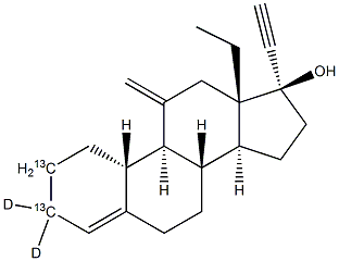 去氧孕烯-13C2-D2 结构式