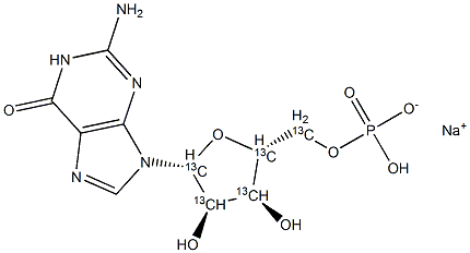 MonosodiuM-GMP-13C5 结构式