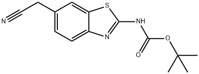 (6-CyanoMethyl-benzothiazol-2-yl)-carbaMic acid tert-butyl ester 结构式