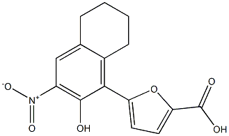 5-(2-hydroxy-3-nitro-5,6,7,8-tetrahydronaphthalen-1-yl)furan-2-carboxylic acid 结构式