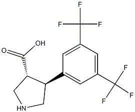 (+/-)-trans-4-(3,5-bis(trifluoroMethyl)-phenyl)-pyrrolidine-3-carboxylic acid 结构式