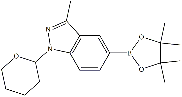 3-甲基-1-(四氢-2H-吡喃-2-基)-1H-吲唑-5-硼酸频哪醇酯 结构式