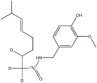 TRANS-辣椒素-13C-D3 结构式