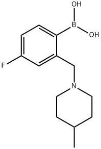 4-氟-2-((4-甲基哌啶-1-基)甲基)苯基硼酸 结构式