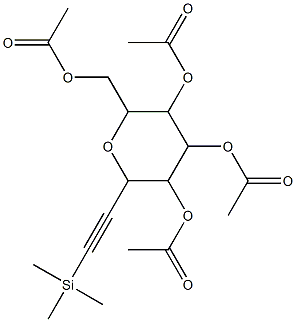 Acetic acid 4,5-diacetoxy-2-acetoxyMethyl-6-triMethylsilanylethynyl-tetrahydro-pyran-3-yl ester 结构式