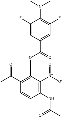 3-acetaMido-6-acetyl-2-nitrophenyl 4-(diMethylaMino)-3,5-difluorobenzoate 结构式