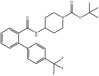 4-(4'-(三氟甲基)-[1,1'-联苯]-2-甲酰胺基)哌啶-1-羧酸叔丁酯 结构式