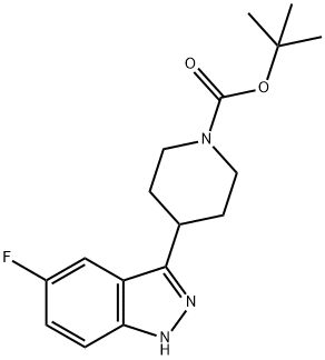 tert-butyl 4-(5-fluoro-1H-indazol-3-yl)piperidine-1-carboxylate 结构式