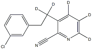 2-Cyano-3-(3-chlorophenylethyl)pyridine-d5 结构式
