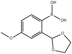 (2-(1,3-二噁戊环-2-基)-4-甲氧苯基)硼酸 结构式