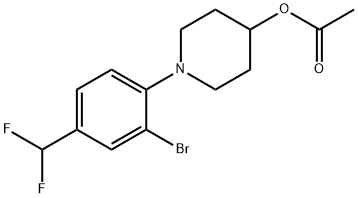 1-(2-溴-4-(二氟甲基)苯基)哌啶-4-基乙酸酯 结构式