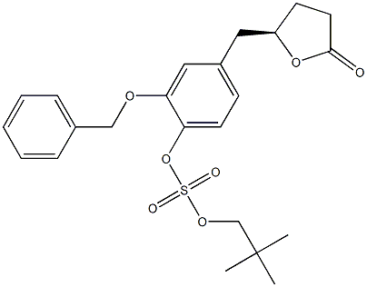 (R)-2-(Benzyloxy)-4-((5-oxotetrahydrofuran-2-yl)Methyl)phenyl Neopentyl Sulfate 结构式