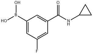 3-(环丙基氨基甲酰)-5-氟苯基硼酸 结构式