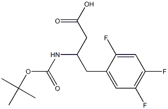 3-叔丁氧羰氨基-4-(2,4,5-三氟苯基)丁酸 结构式