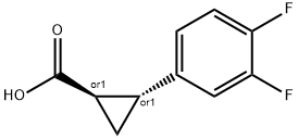(反)-2-(3,4-二氟苯基)环丙甲酸 结构式