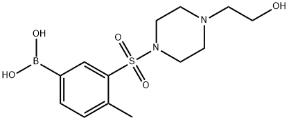 (3-((4-(2-羟基乙基)哌嗪-1-基)磺酰)-4-甲基苯基)硼酸 结构式