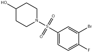 1-((3-溴-4-氟苯基)磺酰)哌啶-4-醇 结构式