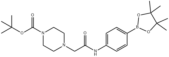 叔-丁基 4-(2-羰基-2-((4-(4,4,5,5-四甲基-1,3,2-二硼戊环-2-基)苯基)氨基)乙基)哌嗪-1-羧酸酯 结构式