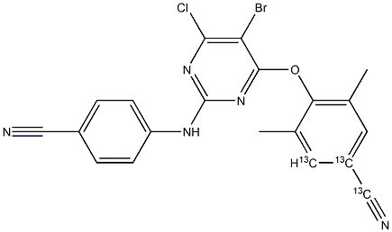 6-Desamino 6-Chloro Etravirine-13C3 结构式