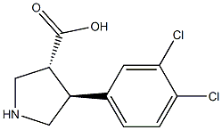 (+/-)-trans-4-(3,4-dichloro-phenyl)-pyrrolidine-3-carboxylic acid 结构式