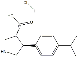 (+/-)-trans-4-(4-isopropyl-phenyl)-pyrrolidine-3-carboxylic acid-HCl 结构式