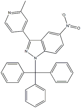 3-(2-Methylpyridin-4-yl)-5-nitro-1-trityl-1H-indazole 结构式