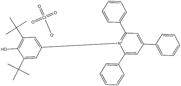 1-(3,5-二叔丁基-4-羟基苯基)-2,4,6-三苯基吡啶鎓高氯酸盐 结构式