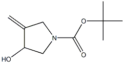 3-羟基-4-亚甲基吡咯烷-1-甲酸叔丁酯 结构式