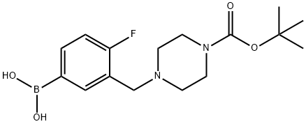 3-((4-(叔-丁氧基羰基)哌嗪-1-基)甲基)-4-氟苯基硼酸 结构式