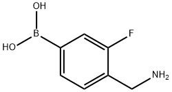 4-(氨基甲基)-3-氟苯基硼酸 结构式