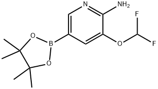 3-(二氟甲氧基)-5-(4,4,5,5-四甲基-1,3,2-二氧杂硼烷-2-基)吡啶-2-胺 结构式