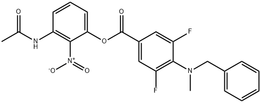 3-acetaMido-2-nitrophenyl 4-(benzyl(Methyl)aMino)-3,5-difluorobenzoate 结构式