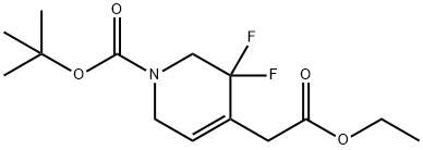 tert-butyl 4-(2-ethoxy-2-oxoethyl)-5,5-difluoro-5,6-dihydropyridine-1(2H)-carboxylate 结构式