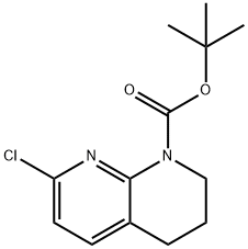 叔-丁基 7-氯-3,4-二氢-1,8-萘啶-1(2H)-甲酸基酯 结构式
