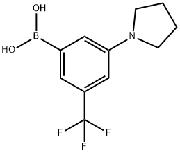 (3-(吡咯烷-1-基)-5-(三氟甲基)苯基)硼酸 结构式