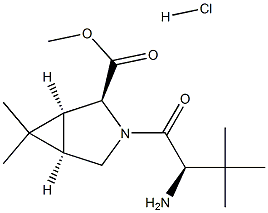 (1R,2S,5S)-3-((R)-2-氨基-3,3-二甲基丁酰基)-6,6-二甲基-3-氮杂双环[3.1.0]己烷-2-羧酸甲酯盐酸盐 结构式