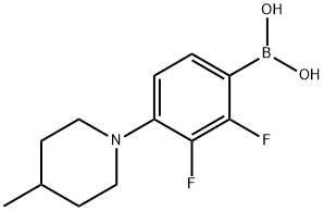 (2,3-二氟-4-(4-甲基哌啶-1-基)苯基)硼酸 结构式