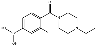 4-(4-乙基哌嗪-1-羰基)-3-氟苯基硼酸 结构式