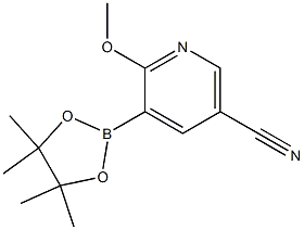 6-甲氧基-5-(4,4,5,5-四甲基-1,3,2-二氧杂环戊硼烷-2-基)氰吡啶 结构式