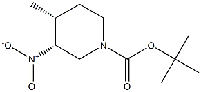 Cis-tert-butyl 4-Methyl-3-nitropiperidine-1-carboxylate 结构式