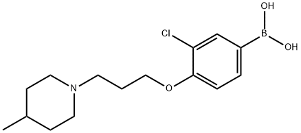 (3-氯-4-(3-(4-甲基哌啶-1-基)丙氧基)苯基)硼酸 结构式