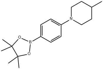 4-甲基-1-(4-(4,4,5,5-四甲基-1,3,2-二硼戊环-2-基)苯基)哌啶 结构式