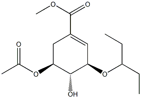 (3R,4R,5S)-Methyl 5-Acetoxy-4-hydroxy-3-(pentan-3-yloxy)cyclohex-1-enecarboxylate 结构式